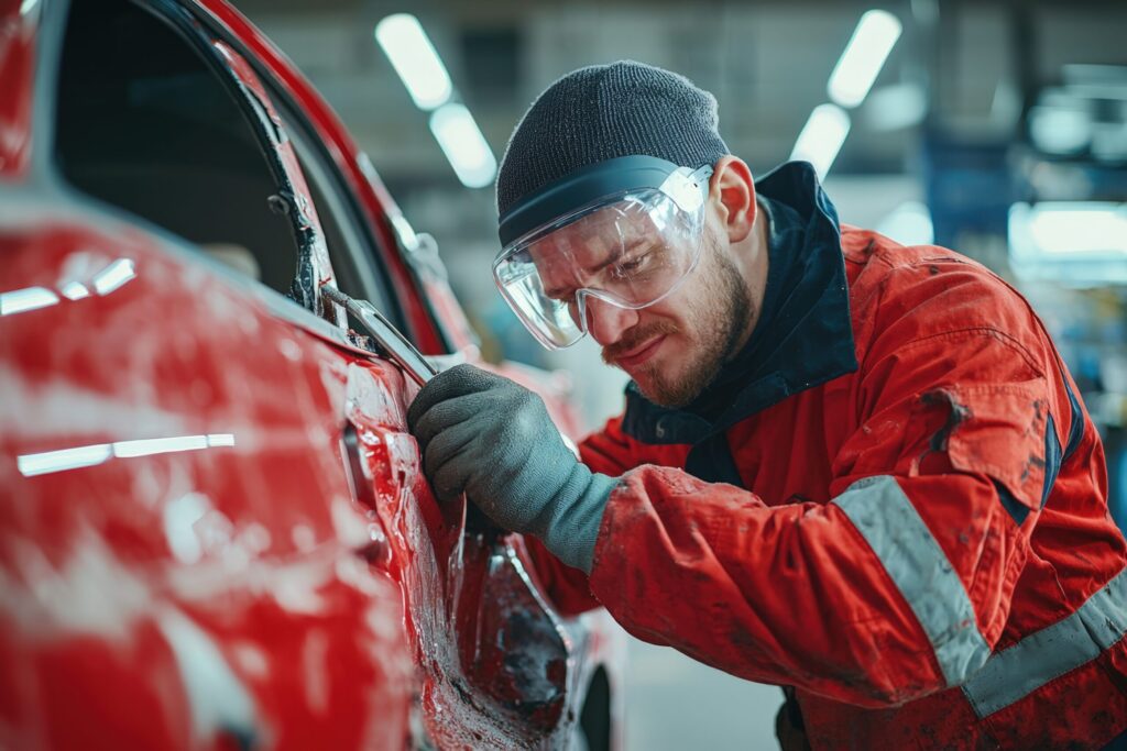 Vecteezy male automotive technician repairing a red car in a garage 70854226 1024x683